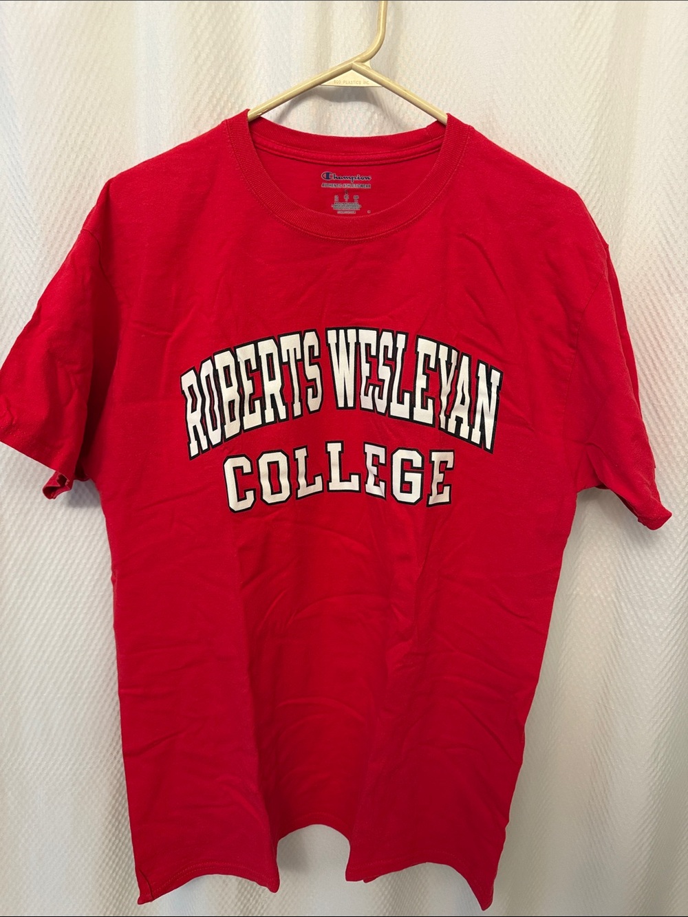 Champion Red Roberts Wesleyan College Graphic Tee